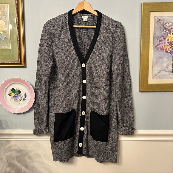 L.L. Bean Sweaters - LL Bean Women’s Long Gray Cardigan Size Medium Eclectic Grandpa Academia Cozy